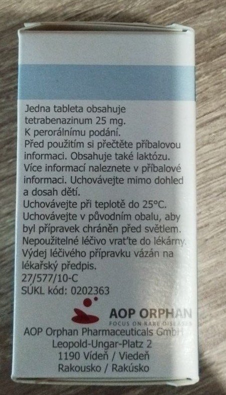 Тетмодис таб. (Тетрабеназин) 25мг № 112 (Австрія)